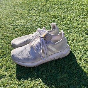 Worn Adidas White Tennis Shoes